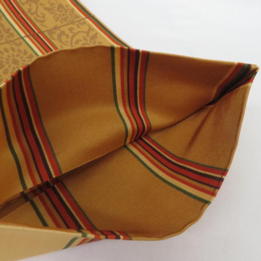 博多織 半幅帯 花唐草 正絹 証紙付 黄土色 半巾帯 小袋帯 長さ380cm |  | 06