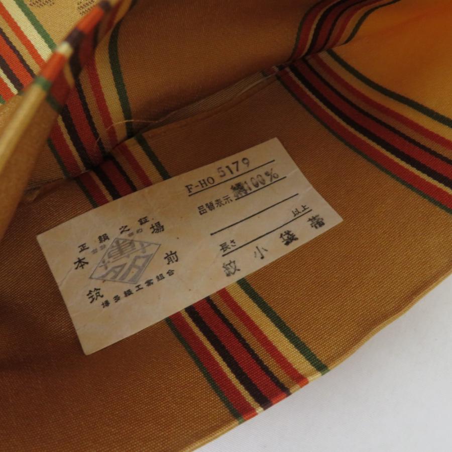 博多織 半幅帯 花唐草 正絹 証紙付 黄土色 半巾帯 小袋帯 長さ380cm |  | 07
