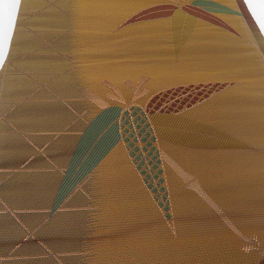 半幅帯 2本セット ポリエステル100% ブラウン 笹竹 x レッド 薔薇 半巾帯 細帯 洗える 仕立て上がり |  | 02