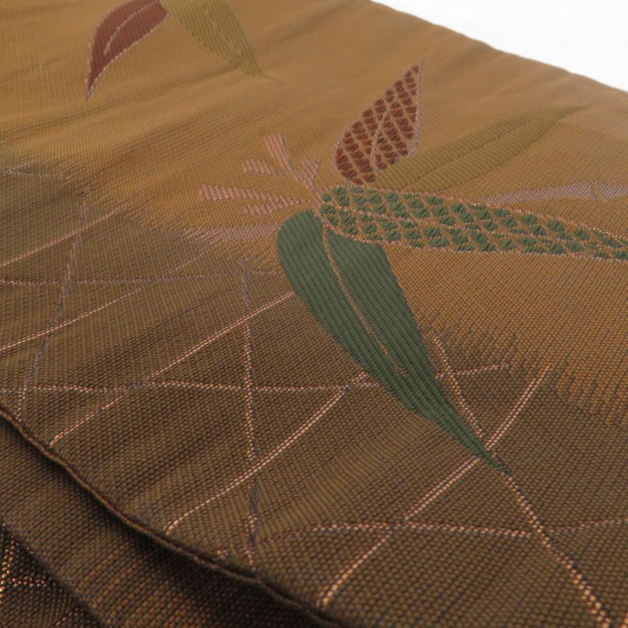 半幅帯 2本セット ポリエステル100% ブラウン 笹竹 x レッド 薔薇 半巾帯 細帯 洗える 仕立て上がり |  | 03