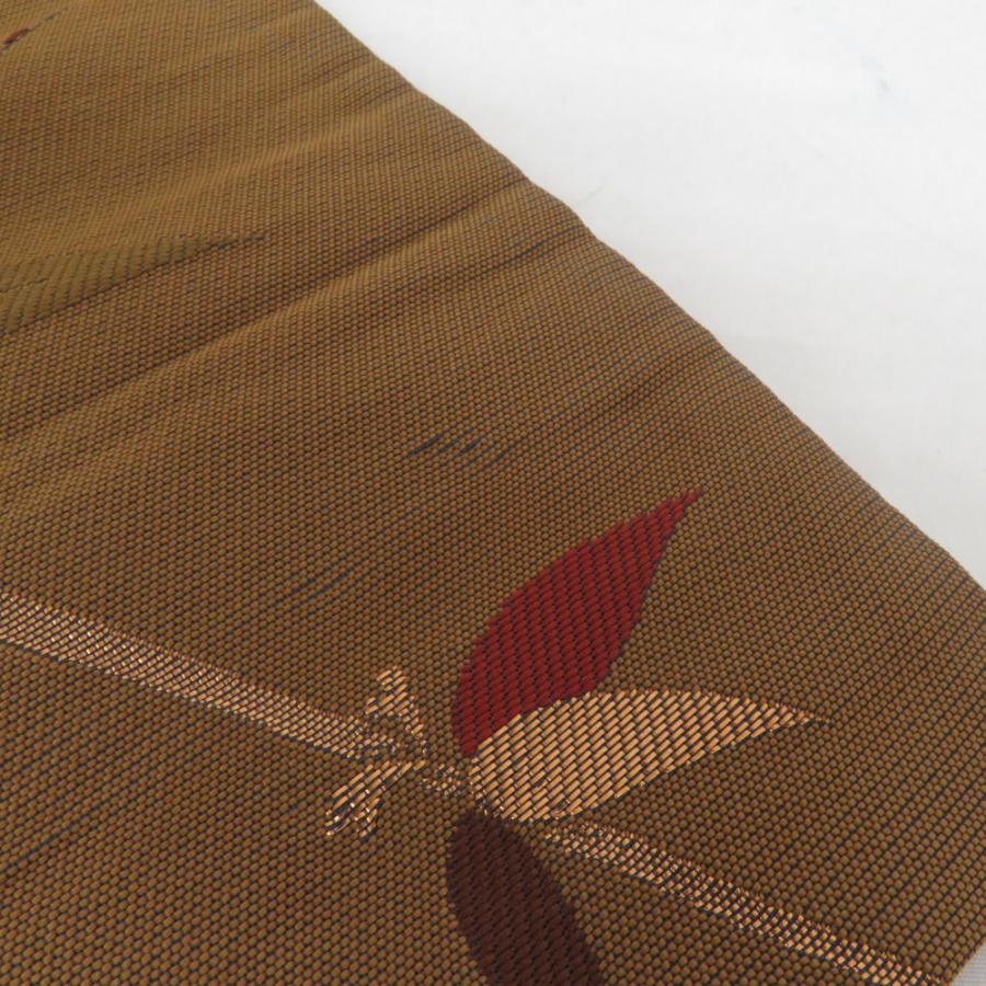 半幅帯 2本セット ポリエステル100% ブラウン 笹竹 x レッド 薔薇 半巾帯 細帯 洗える 仕立て上がり |  | 05