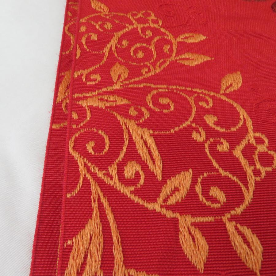 半幅帯 2本セット ポリエステル100% ブラウン 笹竹 x レッド 薔薇 半巾帯 細帯 洗える 仕立て上がり |  | 08