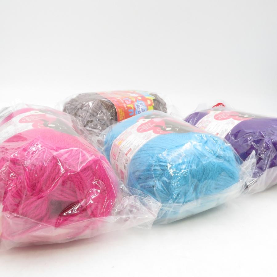 DAISO ダイソー 毛糸 アクリル毛糸 モヘアリー×3 ブルー、パープル、ピンク アクリルヤーン×1 アッシュブラウン 抗菌 防臭 |  | 09
