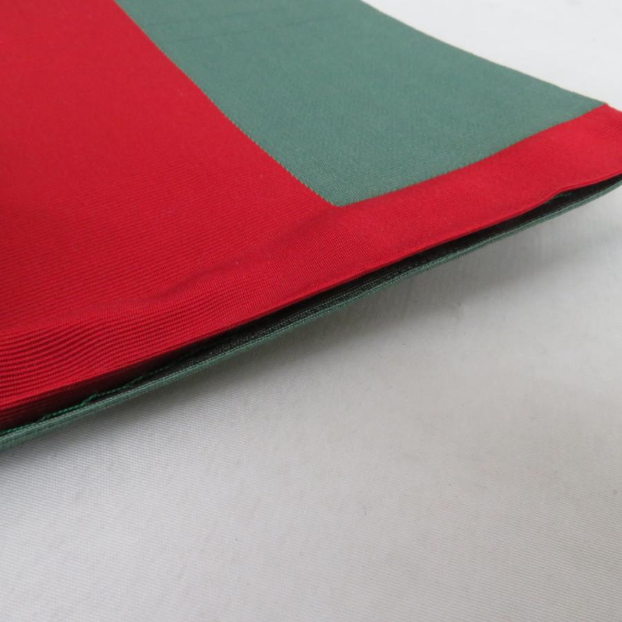 半幅帯 2本セット 縞柄 赤緑色 薄茶色 正絹 半巾帯 小袋帯 仕立て上がり 長さ360cm |  | 05