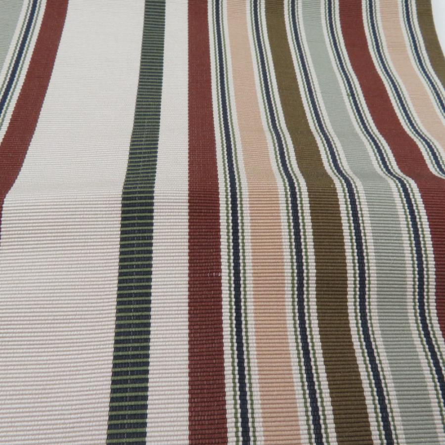 半幅帯 2本セット 縞柄 赤緑色 薄茶色 正絹 半巾帯 小袋帯 仕立て上がり 長さ360cm |  | 07