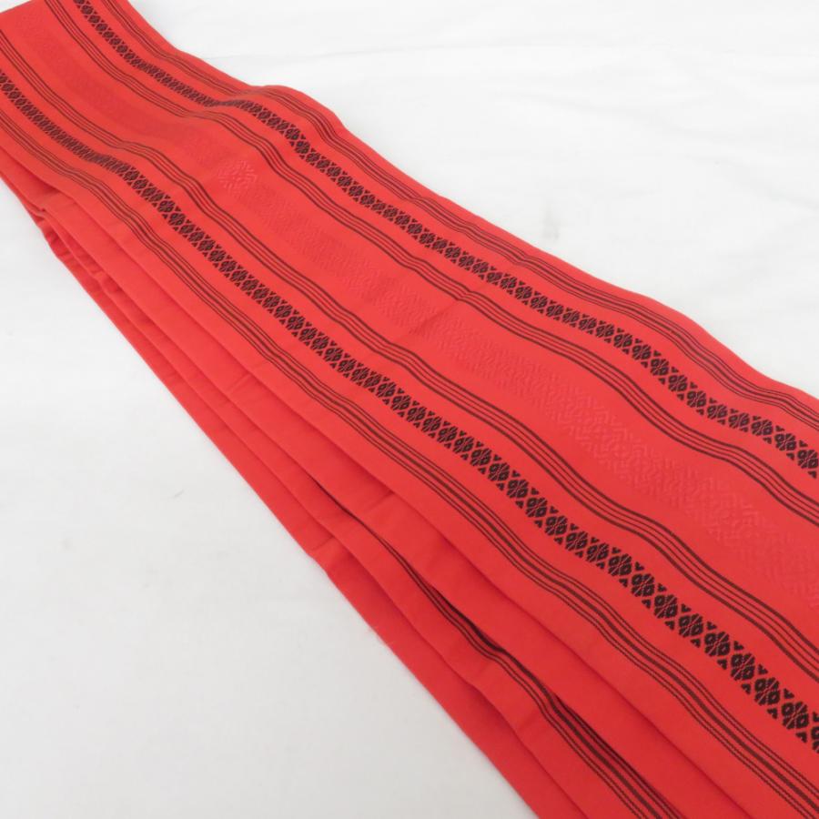 博多織 半幅帯 高橋絹織 献上柄 正絹 証紙付 赤橙色 半巾帯 小袋帯 長さ345cm |  | 01