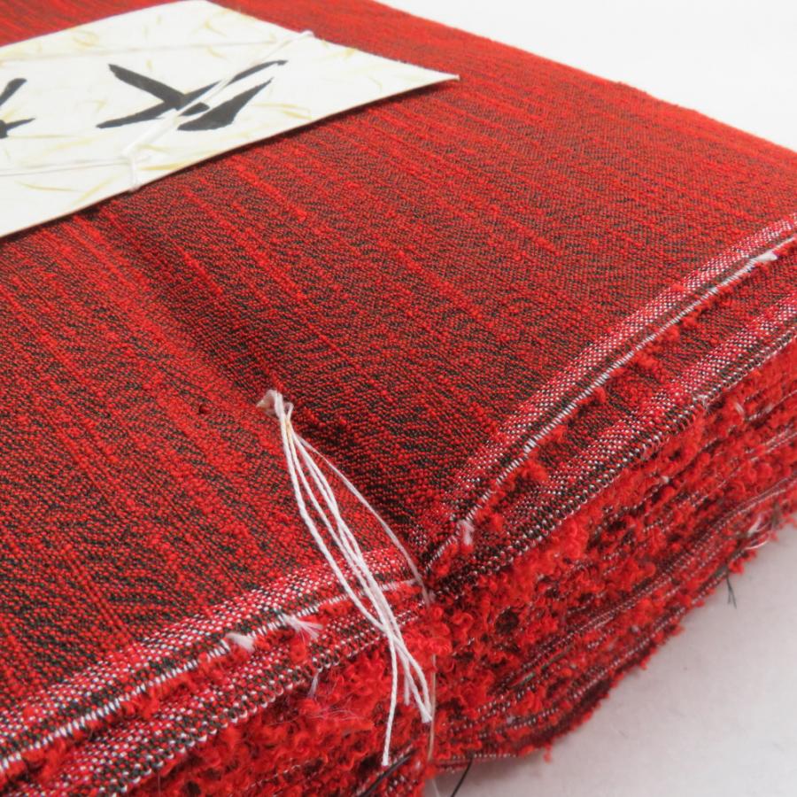 反物 生地 レーヨン 赤橙色 レトロ リメイク素材 ハンドメイド用 長さ2400cm |  | 03