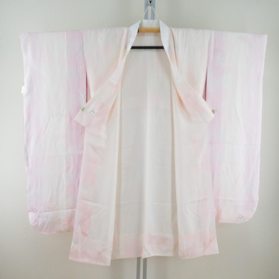 襦袢 振袖用 ぼかし 扇子文様 桃色 正絹 バチ衿 袷仕立て 長襦袢 仕立て上がり 女性着物用 身丈125cm |  | 04