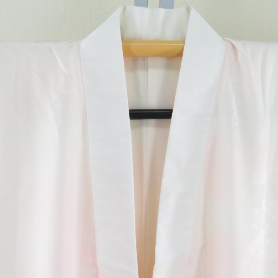 襦袢 振袖用 ぼかし 扇子文様 桃色 正絹 バチ衿 袷仕立て 長襦袢 仕立て上がり 女性着物用 身丈125cm |  | 08