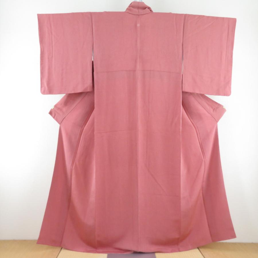 江戸小紋 鮫文 赤紫色 袷 広衿 作家物 落款付 一つ紋 蔦紋 正絹 仕立て上がり着物 身丈158cm | 