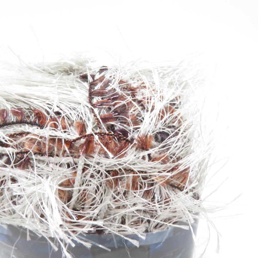 SKIYARN スキーヤーン 毛糸 Ruby Ruban ルビーリュバン 4玉 301番色 1玉100g玉巻 約63m 元廣 ポリエステル 白茶色 |  | 03