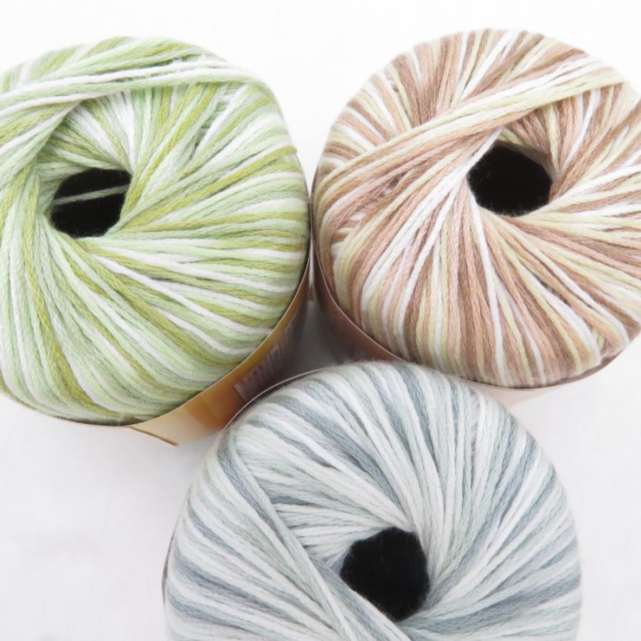 毛糸 クレール・カラフル 14玉セット 青緑色 緑色 桃茶色 8番色 5番色 6番色 玉25ｇ 約78ｍ ポリエステル100% 春夏毛糸 |  | 04