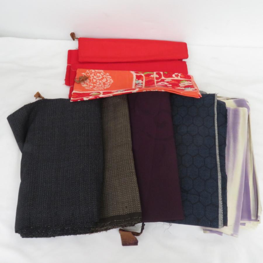 反物 アンティーク生地 裏生地 正絹など まとめてセット 2800g 女性着物用 生地 未仕立て 普段着物 和裁練習 難あり | 