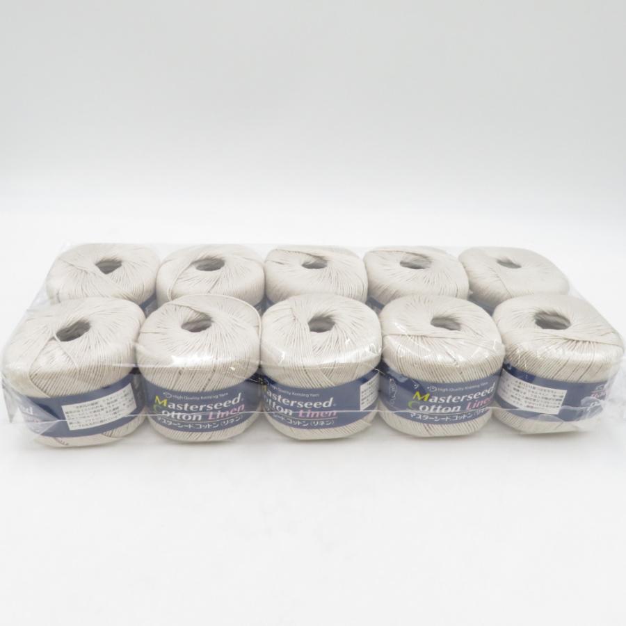 ダイヤモンド毛糸 毛糸 Masterseed Cotton マスターシードコットン リネン 802番色 1玉30g 約96m×10玉 麻糸 春夏毛糸 合太 薄灰色