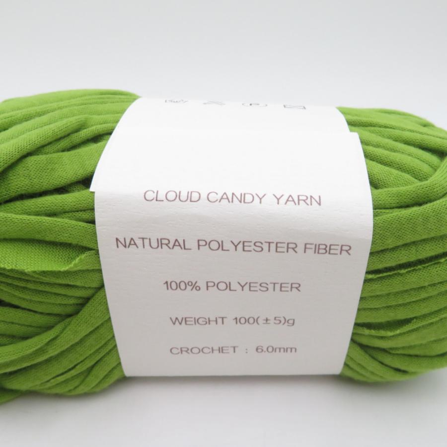 毛糸 Tシャツヤーン CLOUD CANDY クラウドキャンディ 4玉 緑色 ポリエステル100% 約100g 編み物 チャンキーニット 未使用品 |  | 02