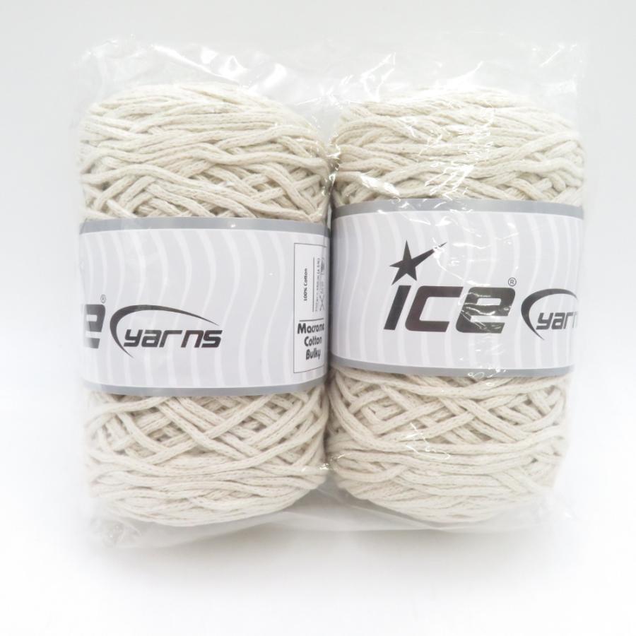 毛糸 GUILD by POD ICE Yarns アイスヤーン マクラメコットンバルキー 2玉 エクル 1玉250g巻 約150m 綿100% トルコ製 未使用品 | 