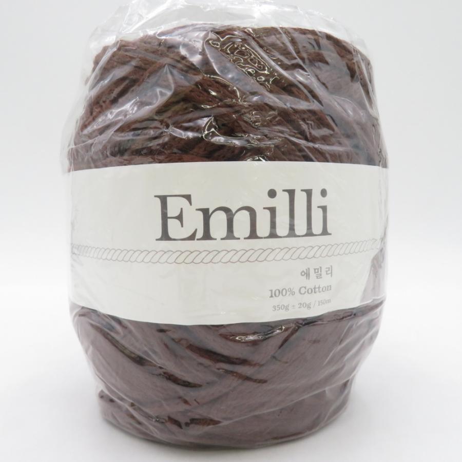 毛糸 Yarn-a Emilli エミリ 100％コットン 1玉約350g 7番色 ダークブラウン バッグ帽子作り 雑貨向き 春夏 未使用品 ...