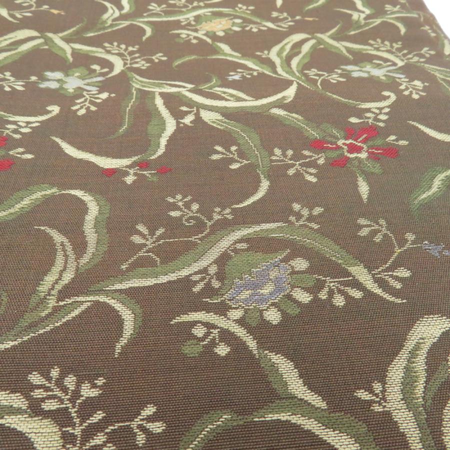 半幅帯 2本セット アンティーク 絹 笹柄 花唐草柄 茶色 半巾帯 レトロ |  | 02