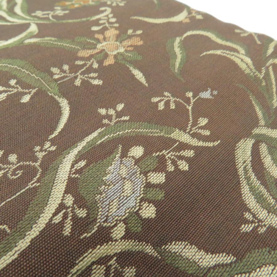 半幅帯 2本セット アンティーク 絹 笹柄 花唐草柄 茶色 半巾帯 レトロ |  | 03