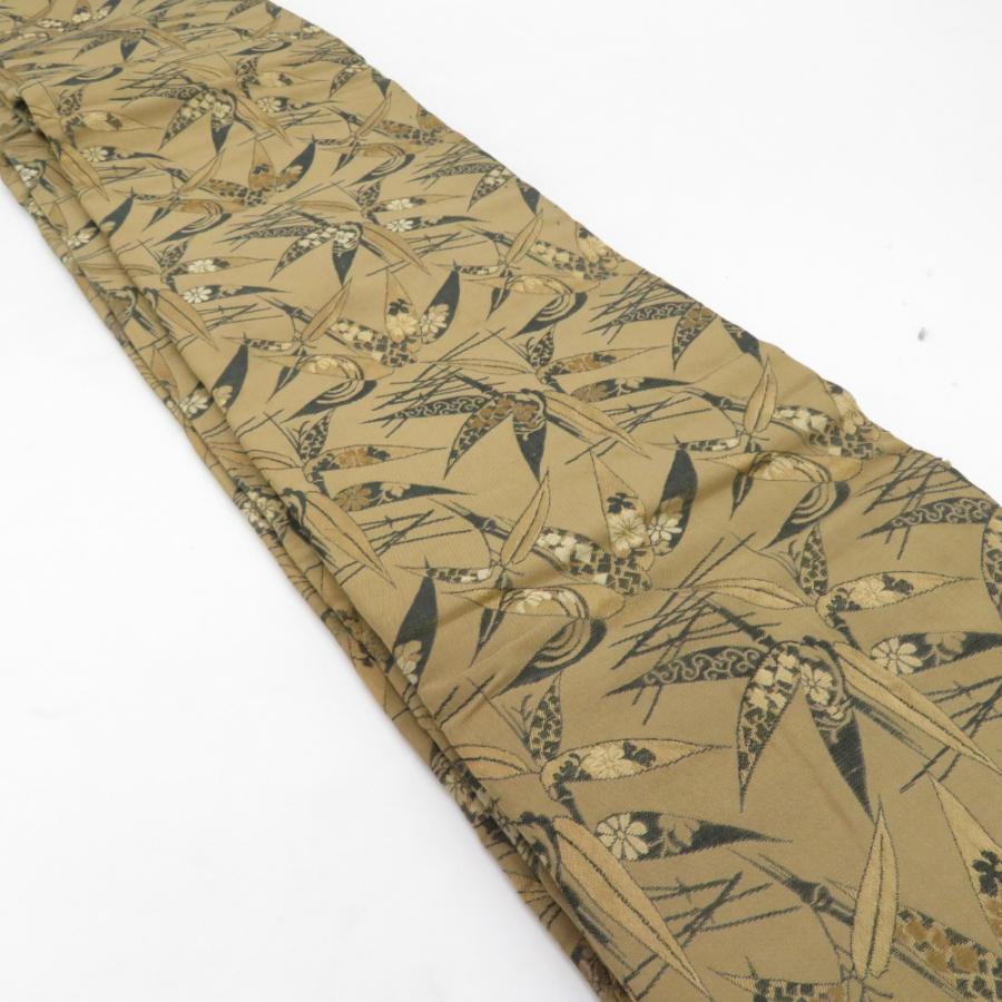 半幅帯 2本セット アンティーク 絹 笹柄 花唐草柄 茶色 半巾帯 レトロ |  | 05