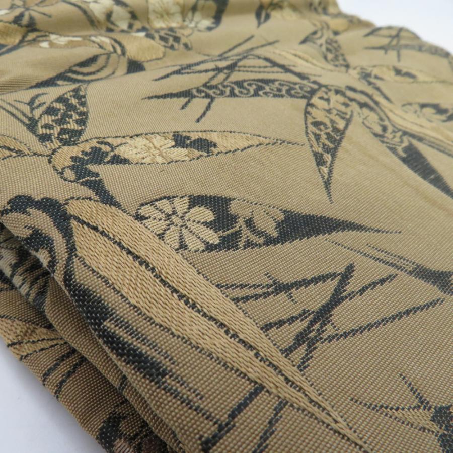 半幅帯 2本セット アンティーク 絹 笹柄 花唐草柄 茶色 半巾帯 レトロ |  | 07