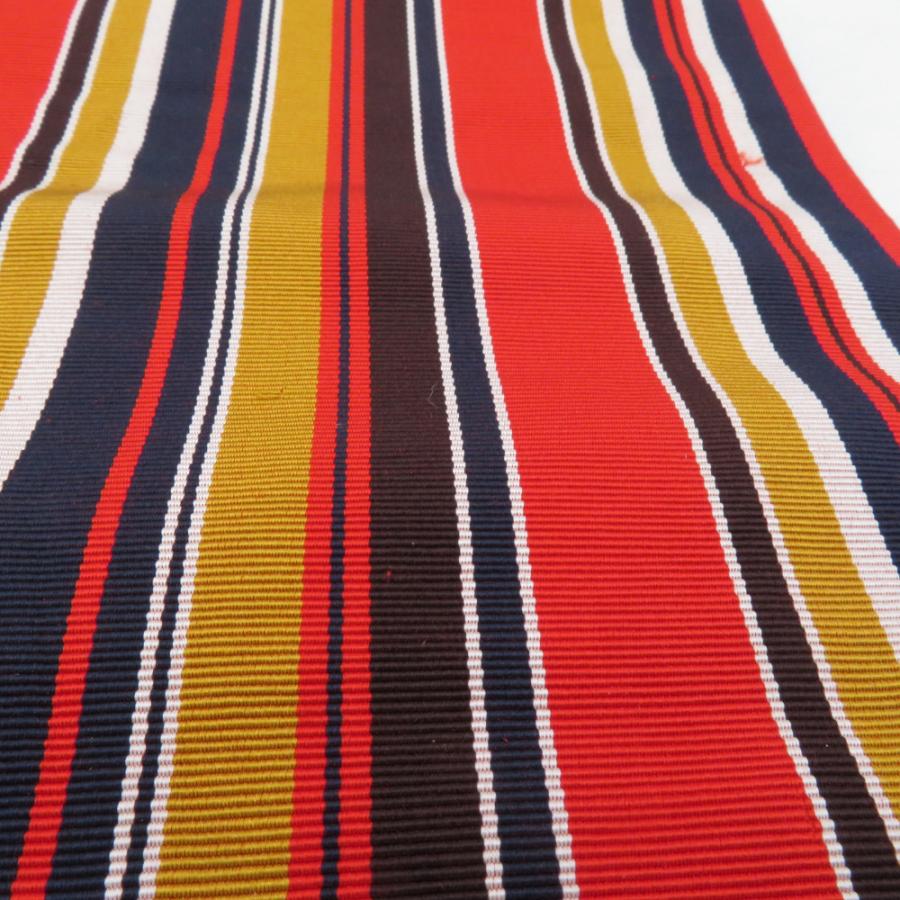 博多織 半幅帯 縞柄 赤色 正絹 半巾帯 小袋帯 カジュアル 長さ360cm |  | 02