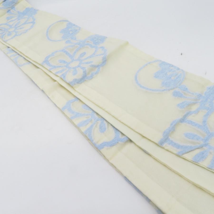 撫松庵 半幅帯 夏用 レース織り 桜文様 モール織り 半巾帯 白黄色 ナイロン ポリエステル 洗える 細帯 小袋帯 仕立て上がり 長さ365cm | 撫松庵 | 01