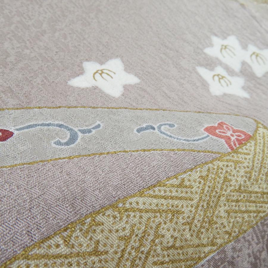 訪問着 箔 刺繍 誰が袖文様 紫色 袷 広衿 正絹 紋なし 仕立て上がり着物 身丈153cm |  | 04