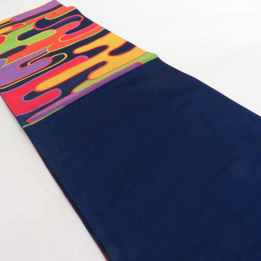 袋帯 ヱ霞柄 紺色 六通柄 正絹 礼装 フォーマル 着物帯 長さ416cm |  | 02