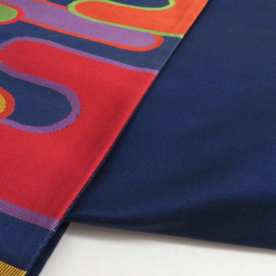 袋帯 ヱ霞柄 紺色 六通柄 正絹 礼装 フォーマル 着物帯 長さ416cm |  | 08