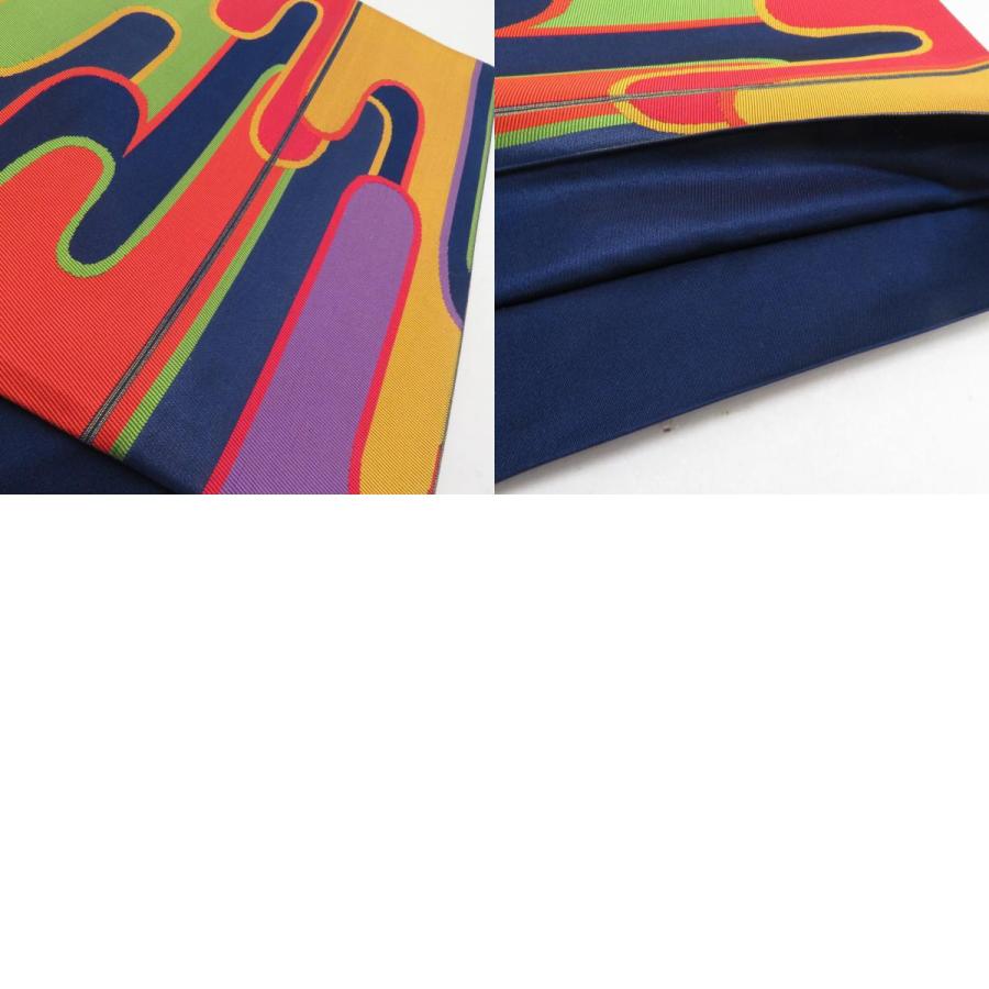 袋帯 ヱ霞柄 紺色 六通柄 正絹 礼装 フォーマル 着物帯 長さ416cm |  | 09