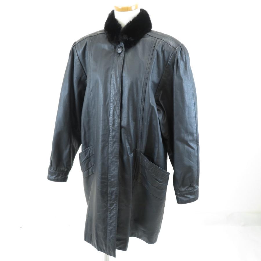 ヴィンテージ レザーコート 牛革 ファー付き | 