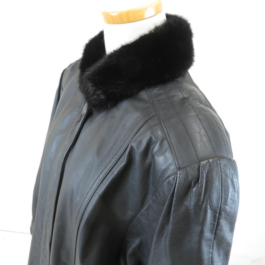 ヴィンテージ レザーコート 牛革 ファー付き |  | 02