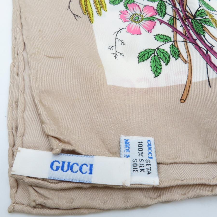 GUCCI グッチ スカーフ ヴィンテージ フローラ シルクスカーフ 花柄 ベージュ系 | GUCCI | 05