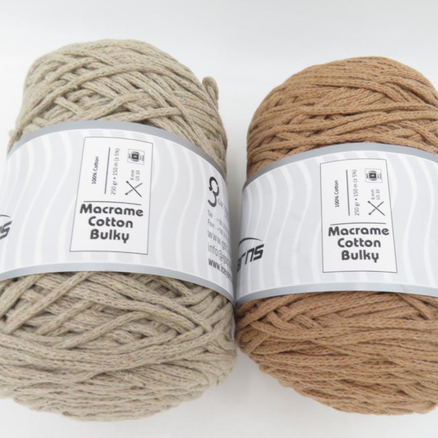 GUILD by POD ICE Yarns アイスヤーン マクラメコットンバルキー 2玉 カフェラテ ベージュ 1玉250g巻 約150m 綿100% トルコ製 未使用 |  | 01