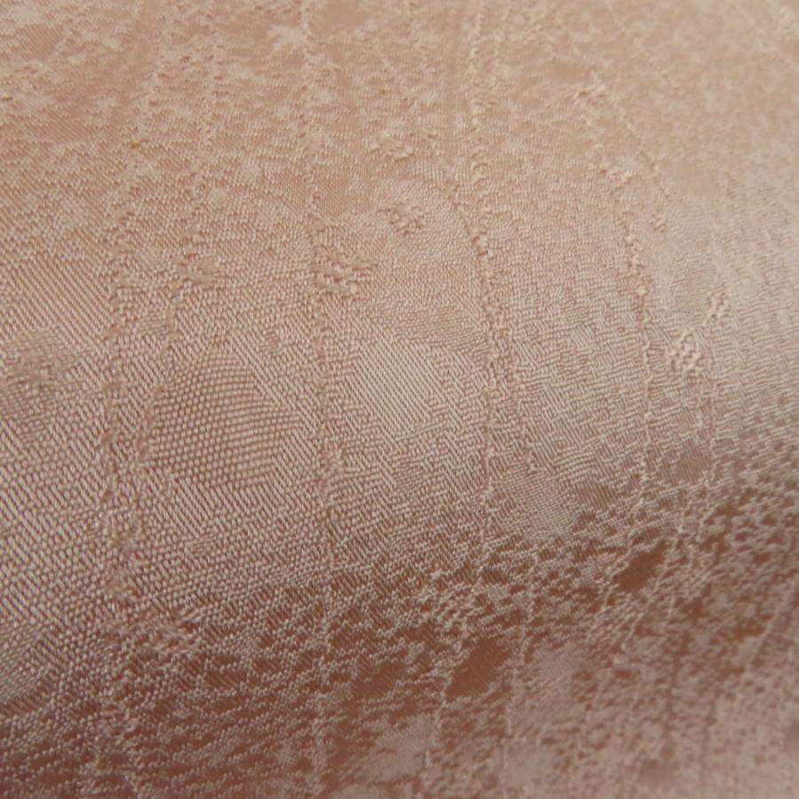 色無地 袷 広衿 薄桃紫色 梅地紋入り 正絹 一つ紋 桔梗紋 仕立て上がり着物 身丈165cm |  | 03