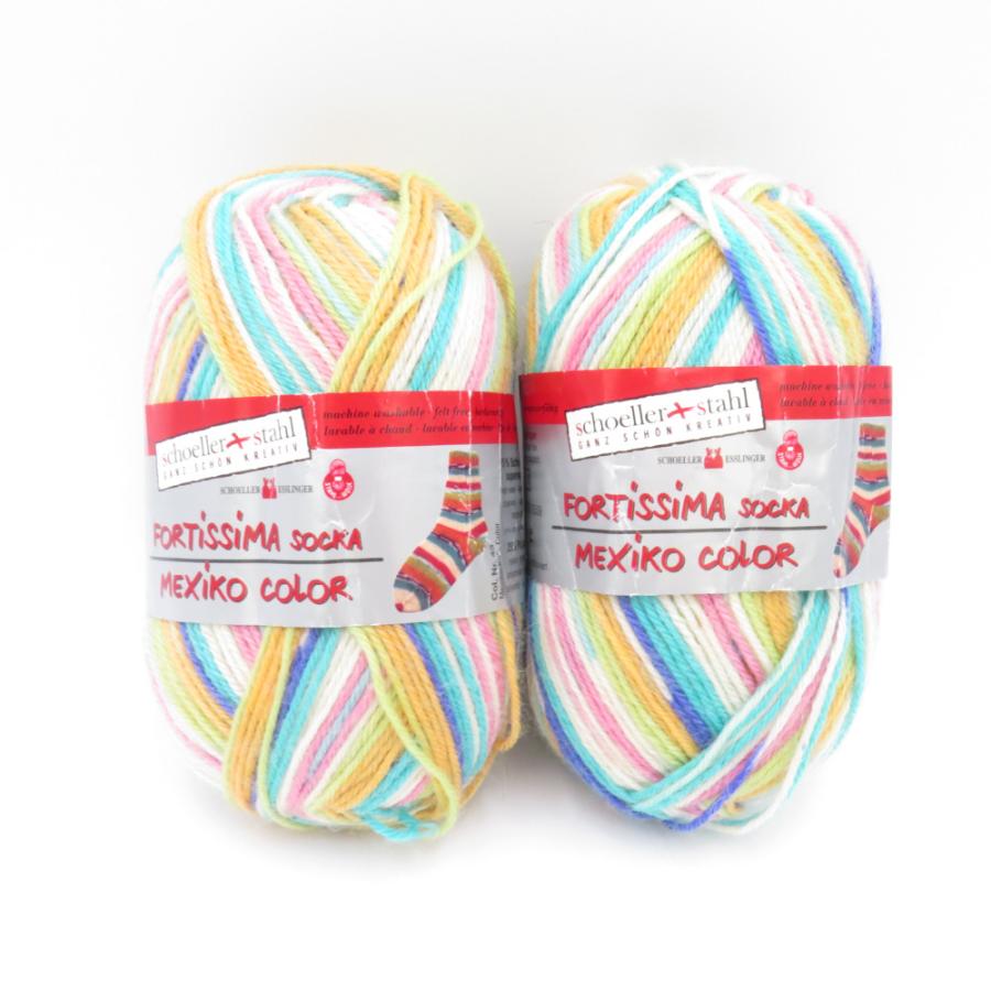 毛糸 schoeller+stahl シェラ+スタール FORTISSIMA SOCKA メキシコカラー 43番色 2玉 50g玉巻 約210m ソックヤーン