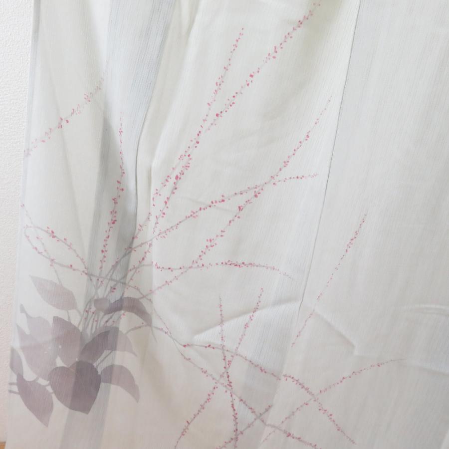 訪問着 夏着物 竪変わり絽 広衿 正絹 薄灰緑色 梅文様 一つ紋 木瓜紋 仕立て上がり 身丈160cm |  | 01