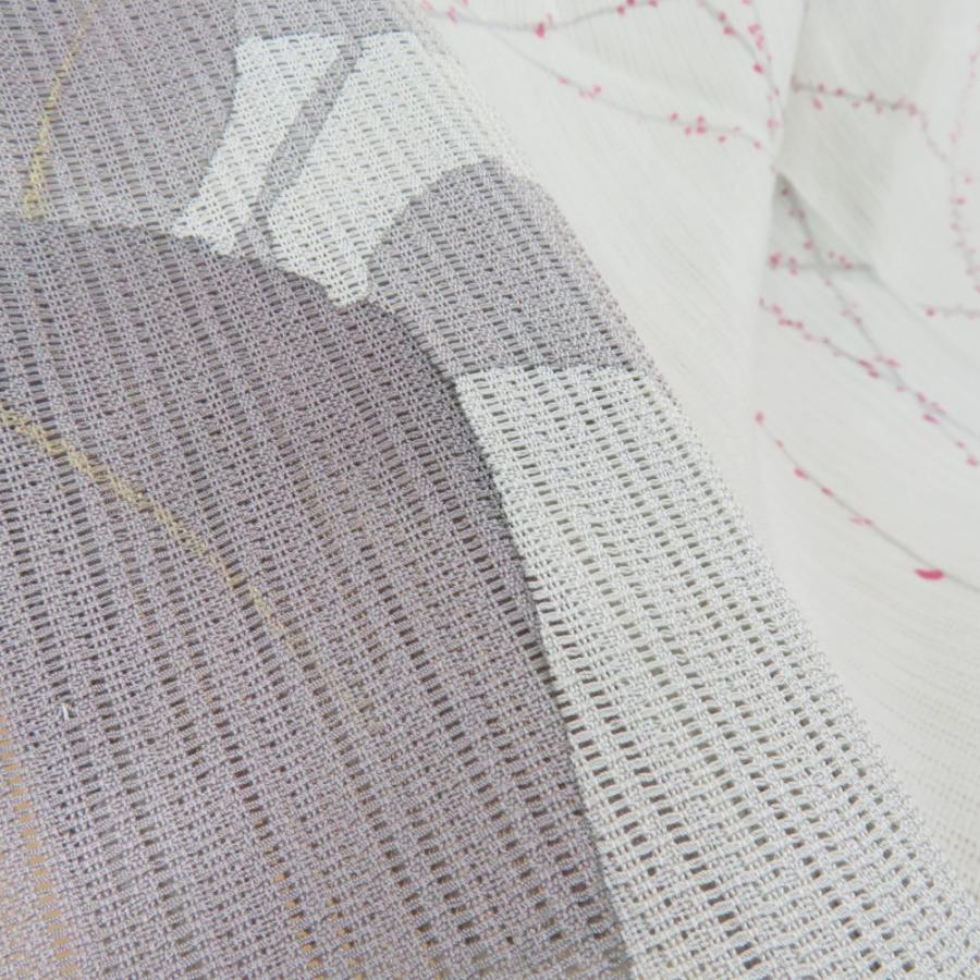 訪問着 夏着物 竪変わり絽 広衿 正絹 薄灰緑色 梅文様 一つ紋 木瓜紋 仕立て上がり 身丈160cm |  | 03