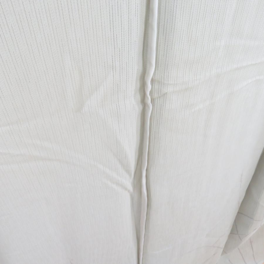 訪問着 夏着物 竪変わり絽 広衿 正絹 薄灰緑色 梅文様 一つ紋 木瓜紋 仕立て上がり 身丈160cm |  | 08