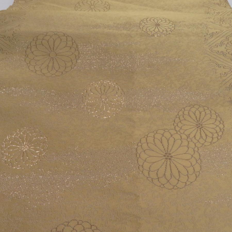 袋帯 紹巴織 君子菊文様 正絹 六通柄 黄土色 セミフォーマル 仕立て上がり 着物帯 長さ432cm |  | 05