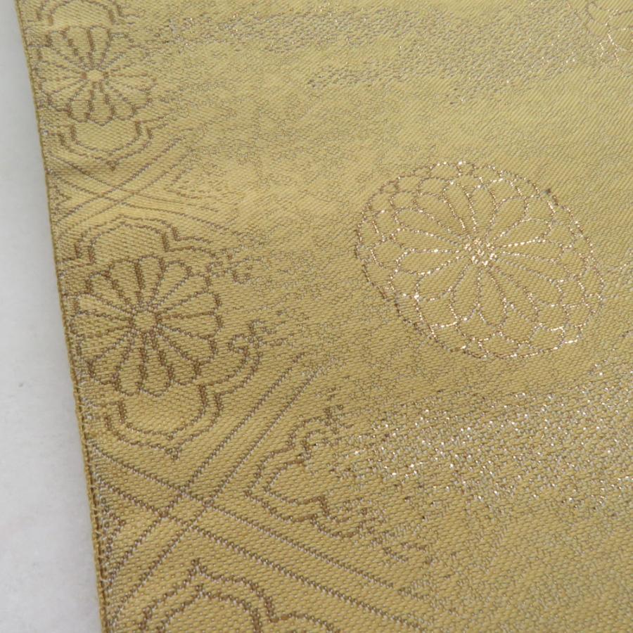 袋帯 紹巴織 君子菊文様 正絹 六通柄 黄土色 セミフォーマル 仕立て上がり 着物帯 長さ432cm |  | 07