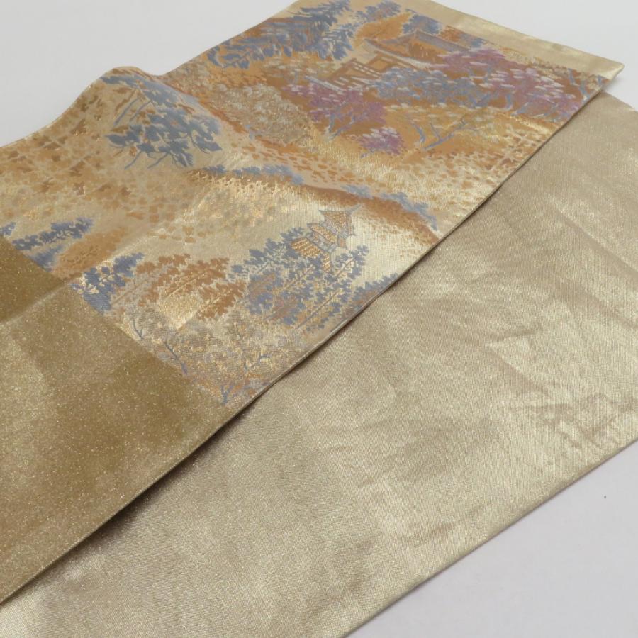 袋帯 佐賀錦 京名所文様 金色 金糸 六通柄 正絹 礼装 フォーマル 着物帯 長さ424cm |  | 03