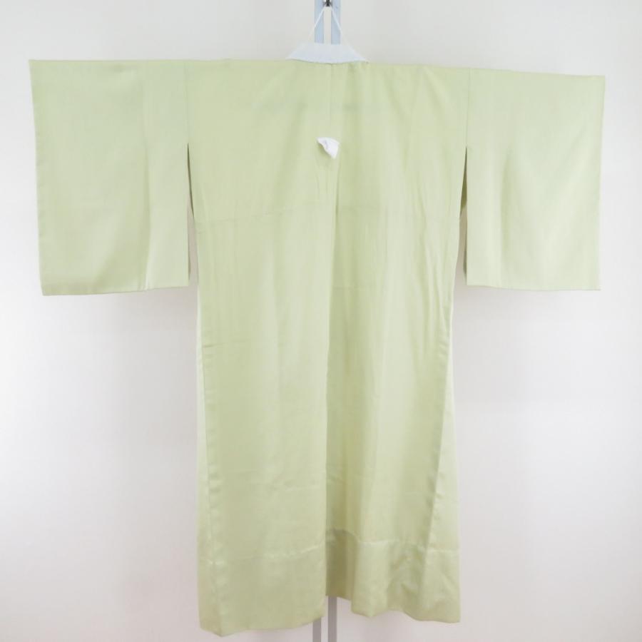 襦袢 葉づくし地紋 ビーズ半衿付き 黄緑色 ポリエステル バチ衿 袖無双仕立て 長襦袢 仕立て上がり 女性着物用 身丈125cm |  | 01