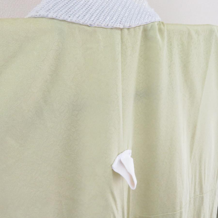 襦袢 葉づくし地紋 ビーズ半衿付き 黄緑色 ポリエステル バチ衿 袖無双仕立て 長襦袢 仕立て上がり 女性着物用 身丈125cm |  | 03