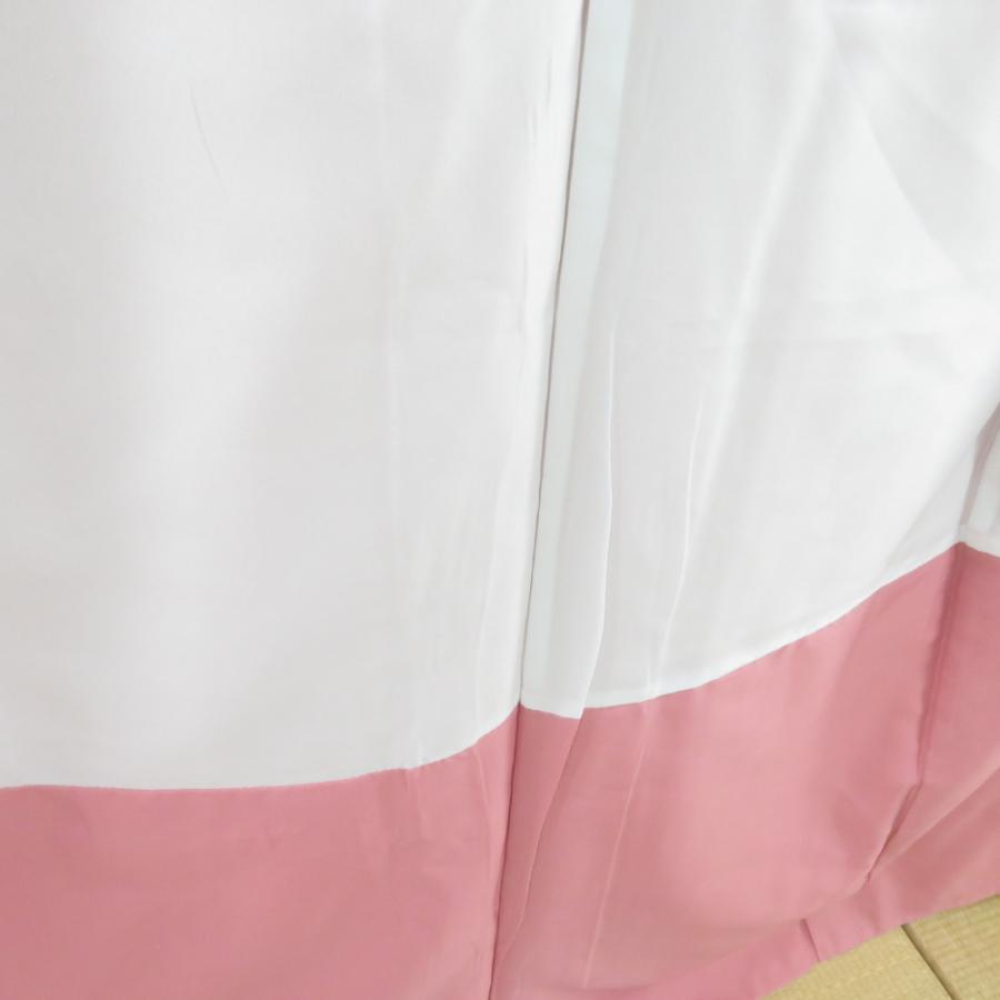 色無地 袷 広衿 赤桃色 桐に橘地紋 洗える ポリエステル 紋なし カジュアル 仕立て上がり着物 身丈159cm |  | 05