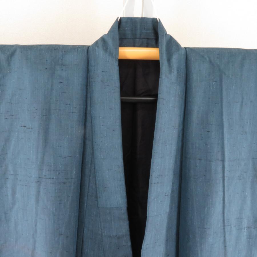男着物 紬 アンサンブル 袷 灰青色 正絹 男性用きもの メンズ 仕立て上がり 和服 男物 カジュアル 身丈147cm |  | 06