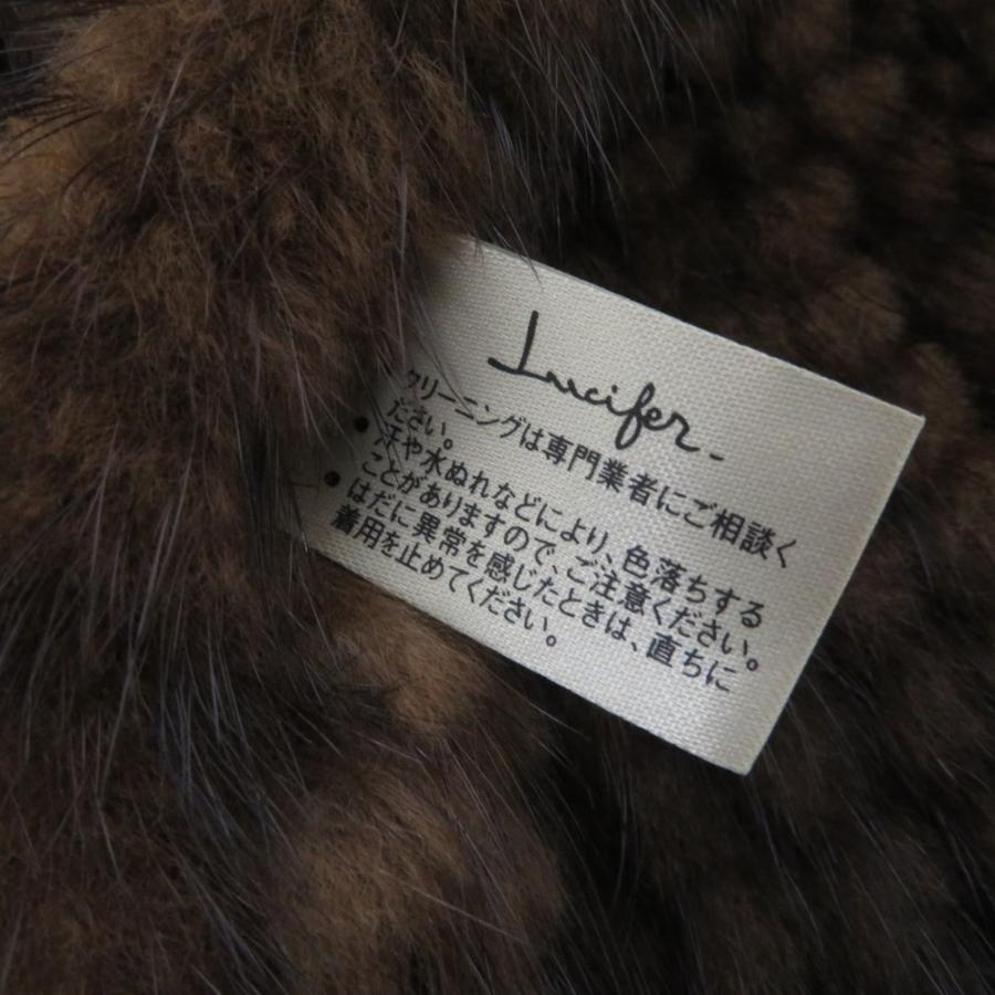 マフラー Lucifer リュシファー ミンクファー ストール  ブラウン フリンジ付き |  | 01
