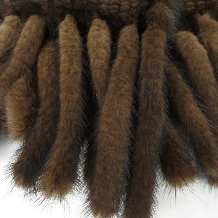 マフラー Lucifer リュシファー ミンクファー ストール  ブラウン フリンジ付き |  | 04