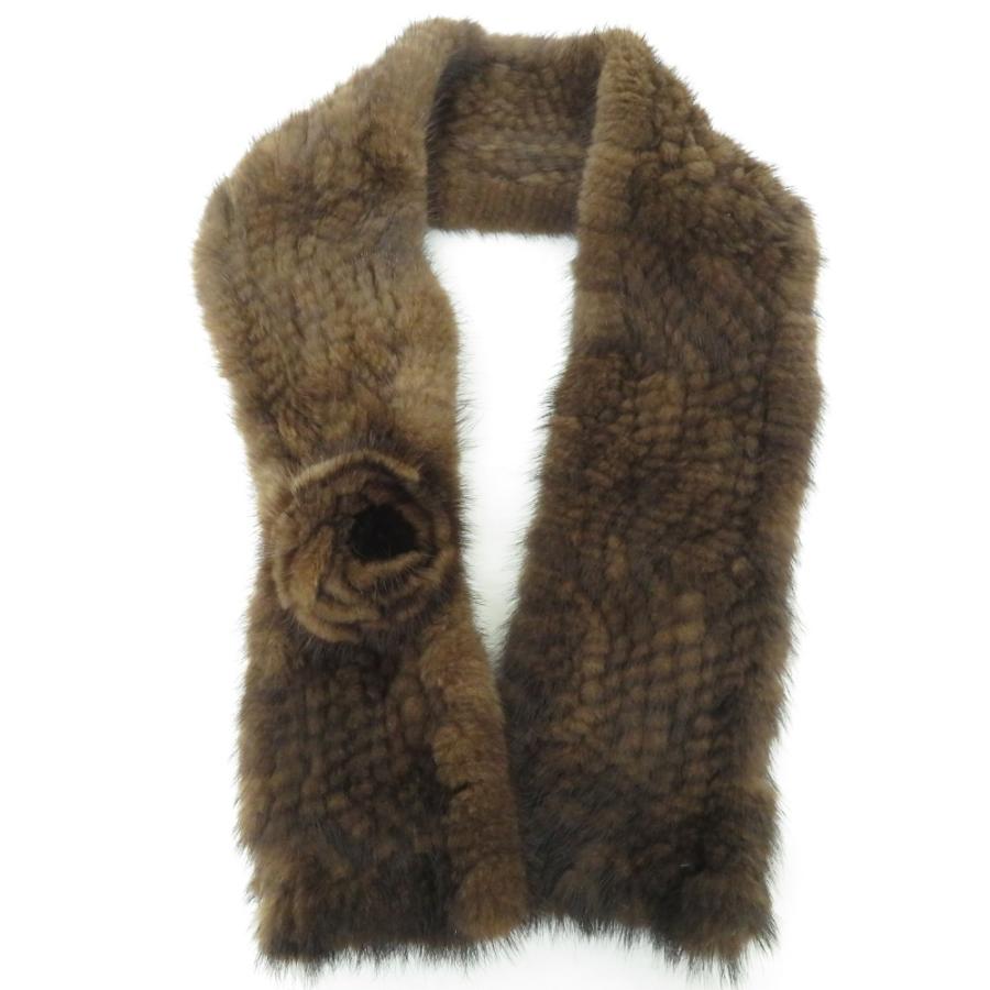 マフラー 高級ミンク ブラウン ふわふわ 毛皮ストール ループ付き | 